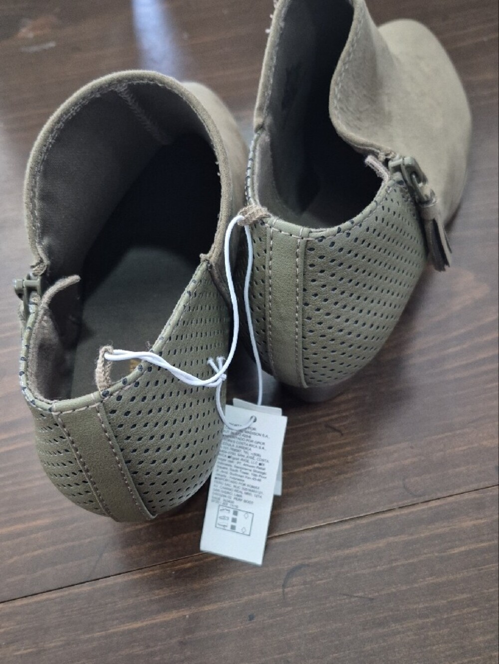 Old Navy Olive Suede Ankle Booties - Picture 4 of 7